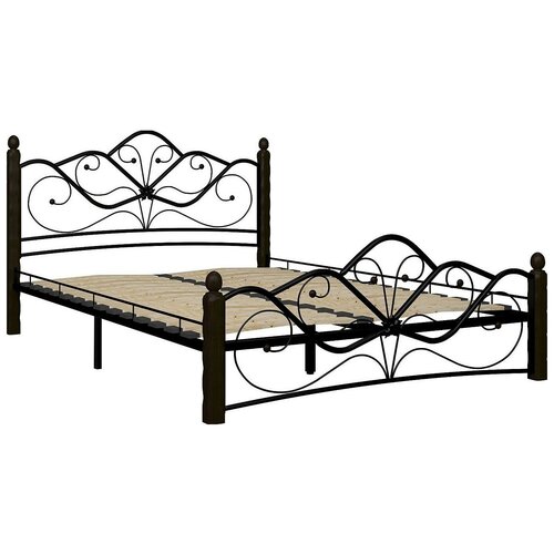 фото Кровать форвард-мебель венера 1 двуспальная, размер (дхш): 212х167 см, цвет: черный/шоколад