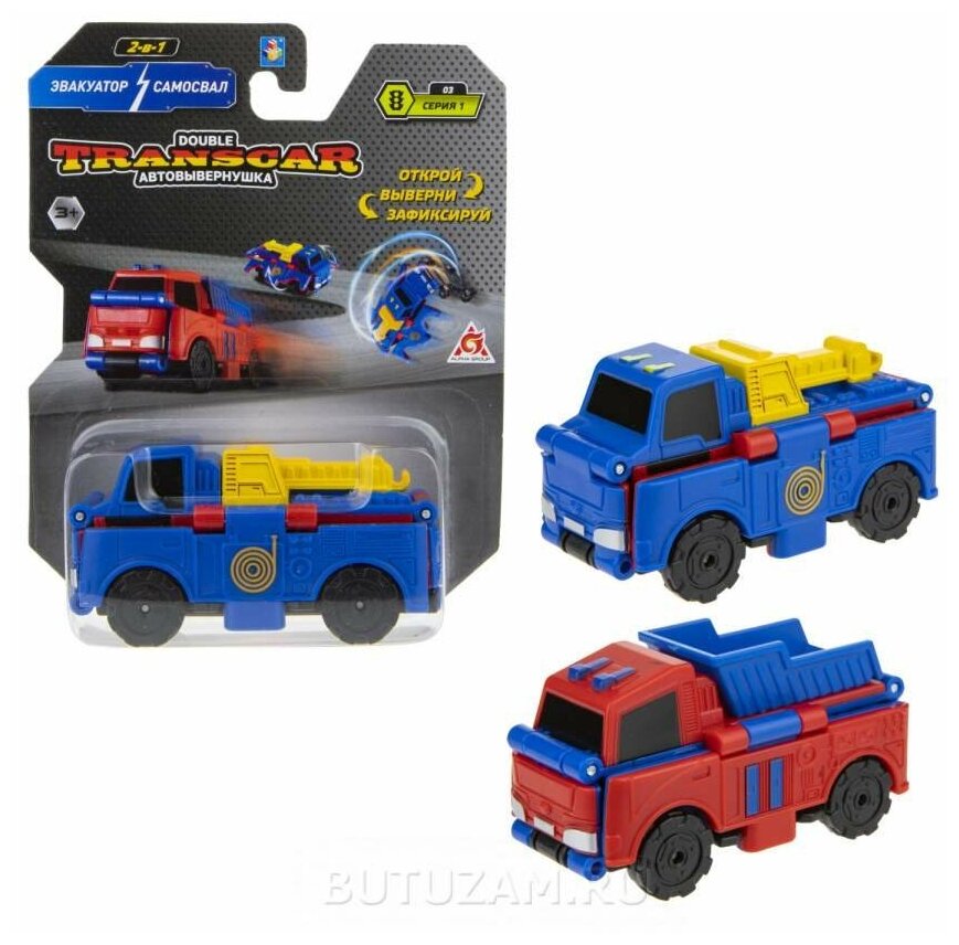 Машинка 1 TOY Transcar Double 2 в 1: Эвакуатор/Самосвал (Т18276) 8 см