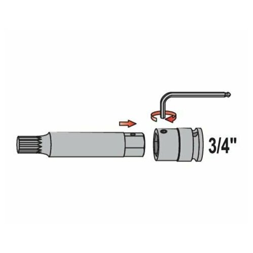 Набор ударных бит Yato spline 3/4 " 6 шт. арт. YT-1157