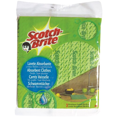 Салфетка супер-абсорбирующая Scotch-Brite, зеленый