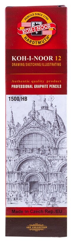KOH-I-NOOR Набор чернографитных карандашей 1500 12 шт (15000HB01170RU)
