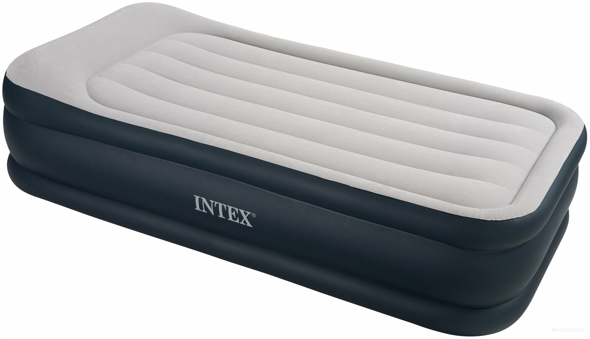 Надувная кровать Intex Deluxe Pillow Rest Raised Bed (67732), серый/синий