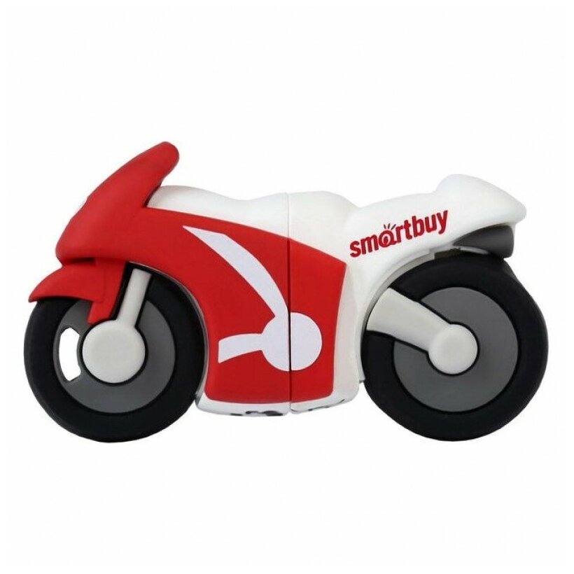 Флешка SmartBuy Wild series Motobike 16 ГБ, 1 шт, красный/белый