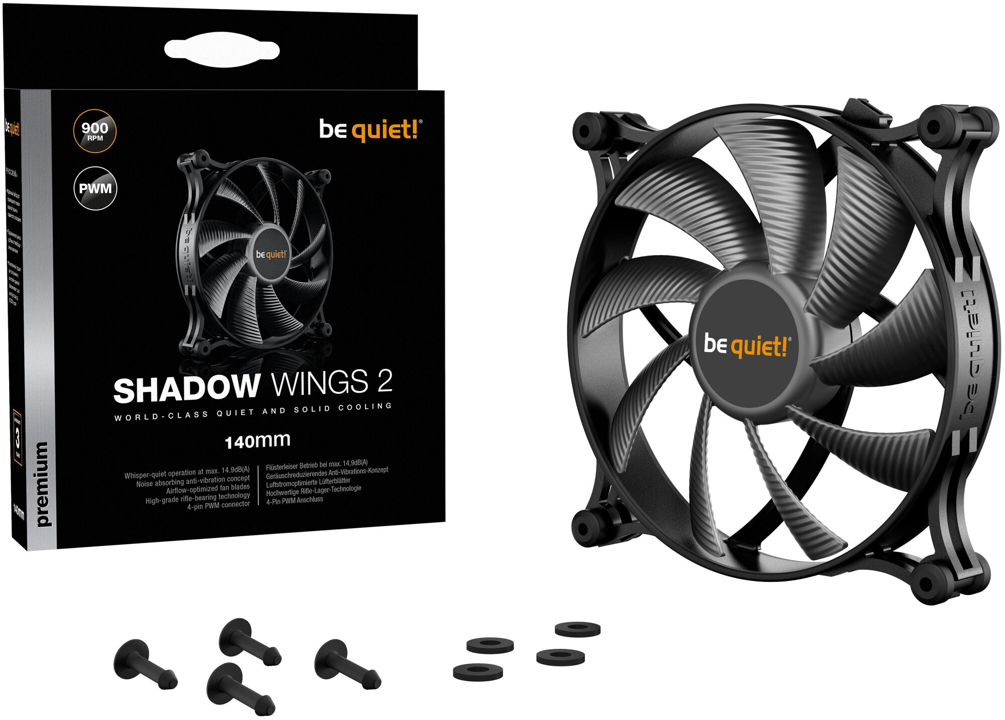 Вентилятор для корпуса be quiet! Shadow Wings 2 PWM BL087 - фото №4