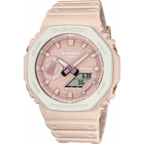 фото Наручные часы casio японские наручные часы casio g-shock ga-2110sl-4a7 с хронографом, розовый