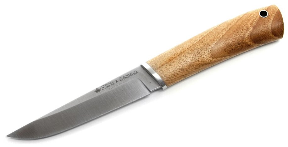 Нож фиксированный Kizlyar Supreme Malamute Niolox с чехлом коричневый