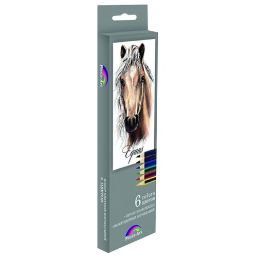 Fenix-Art Трехгранные цветные карандаши Premium 6 цветов (32869)