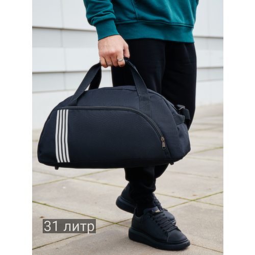 фото Сумка спортивная heavenly bags, 31 л, 24х26х51 см, ручная кладь, плечевой ремень, водонепроницаемая, белый, черный