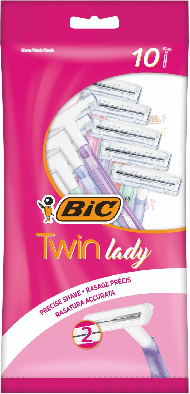 Одноразовые станки BIC ЖЕН LADY TWIN (розовые) 10шт