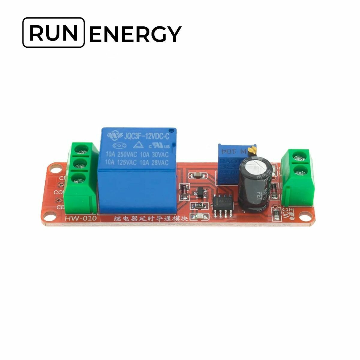 Модуль реле Run Energy с таймером 5В/12 В на чипе NE555 (реле времени)