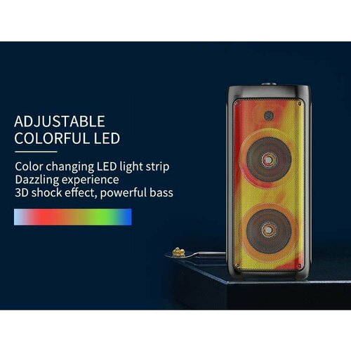 Большая беспроводная портативная Bluetooth колонка ZQS8215 - Колонка с подсветкой 40Вт 2 динамика FM радио USB AUX micro SD 6000мАч WinStreak 959900₽