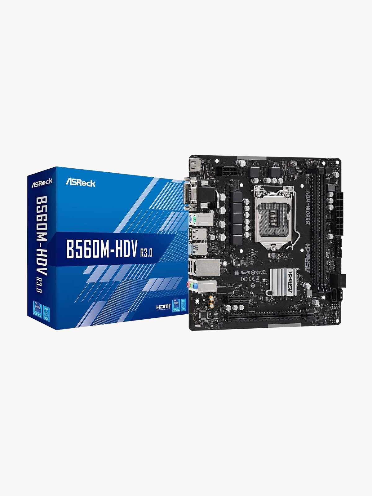 Материнская плата ASROCK B560M-HDV R3.0, LGA 1200, Intel B560, mATX
