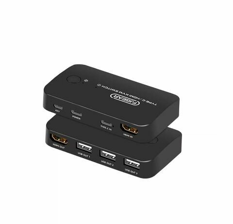 Видео HDMI (ПК) и Type-c (телефон или ноутбук) KVM на HDMI c USB 2-1 коммутатор хдми КВМ 4к свитчер, 2 ПК на 1 монитор+клав.+мышь 3840*2160 30Hz — фото 3