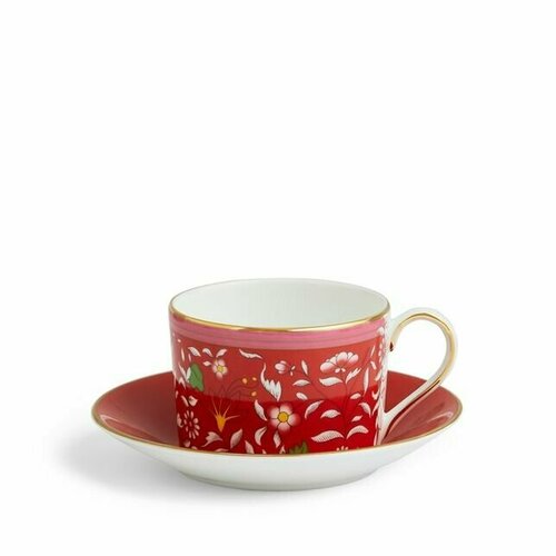 Чайная пара WEDGWOOD Wonderlust Crimson Jewel, 150 мл, костяной фарфор, цвет разноцветный (40031700)