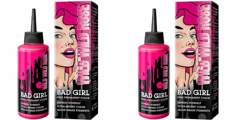 Bad Girl Краситель прямого действия Wild Wild Rose розовый, 150 мл, 2 уп