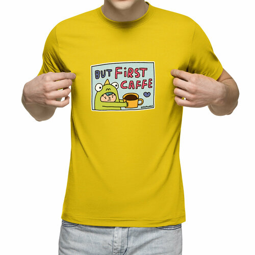 Футболка Us Basic, размер 2XL, желтый мужская футболка но сначала кофе s темно синий