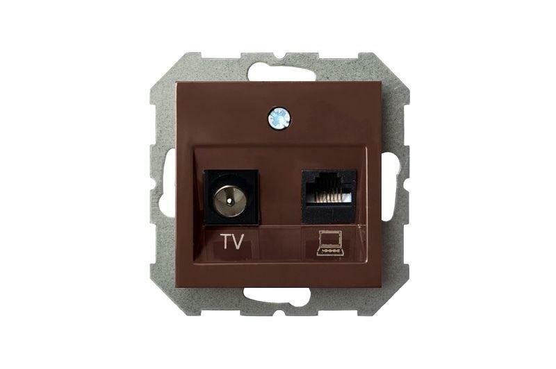 Розетка TV/интернет RJ45 Liregus EPSILON 28-143 - фото №3