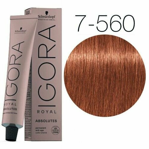 Schwarzkopf Professional Igora Royal Absolutes 7-560 Средний русый золотистый шоколадный 60 мл / Профессиональная краска для волос Шварцкопф Профессионал Игора Роял Абсолют