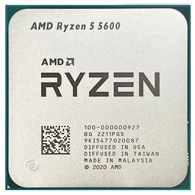 Процессор AMD RYZEN 5 5600 OEM (Vermeer, 7nm, C6/T12, Base 3,50GHz, Turbo 4,40GHz, Without Graphics, L3 32Mb, TDP 65W, SAM4)