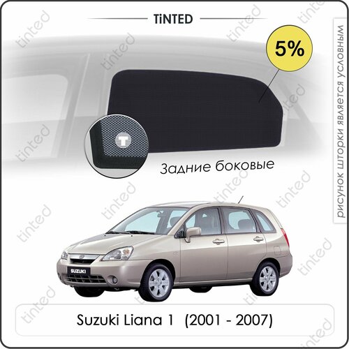 Шторки на автомобиль солнцезащитные Suzuki Liana 1 Хетчбек 5дв 2001 - 2007 на передние двери 5 сетки от солнца в машину сузуки лиана Каркасные автошторки Premium 3850₽
