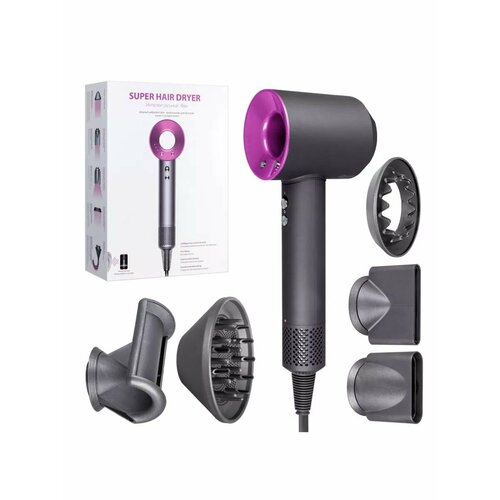 Набор фен SUPER HAIR DRYER Серый с розовым 6 в 1 18 5400₽
