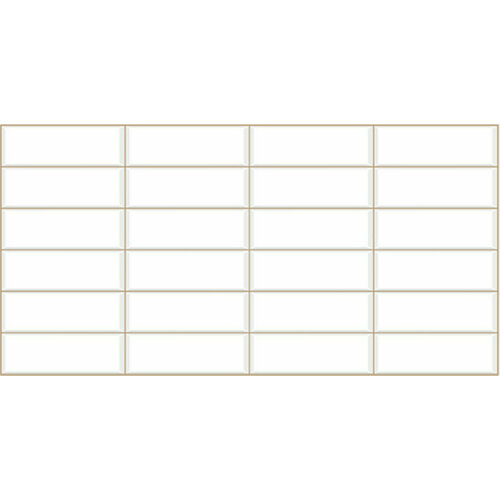 Панель ПВХ Плитка Белая бежевый шов 955х480мм 1 штука 98₽