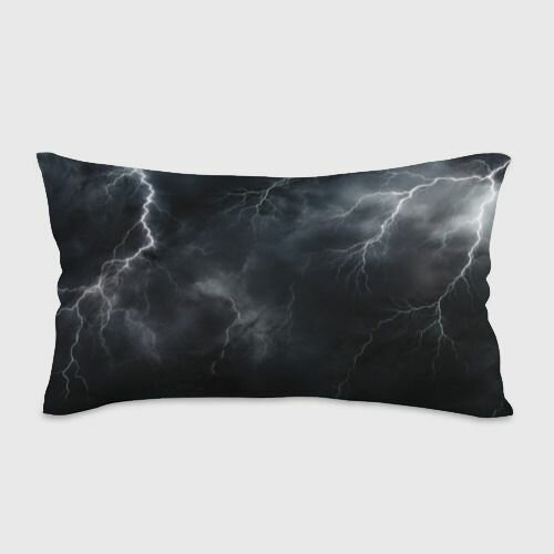 Светлая молния на черном фоне Подушка
