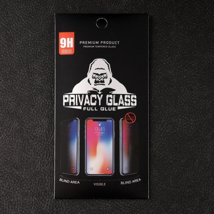Защитное стекло для iPhone 13 mini, антишпион, 9H, 0.33 мм, чёрная рамка 9940515 — фото 1