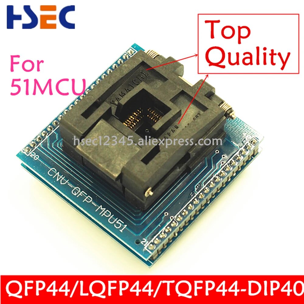 Адаптер QFP44/LQFP44/TQFP44 к DIP40 для 51MCU AT89S51/52