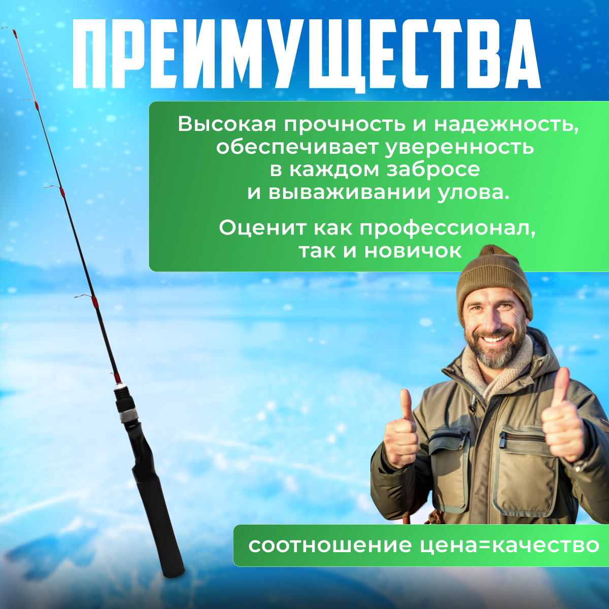 Удилище зимнее штекерное Свияга 55см — фото 1