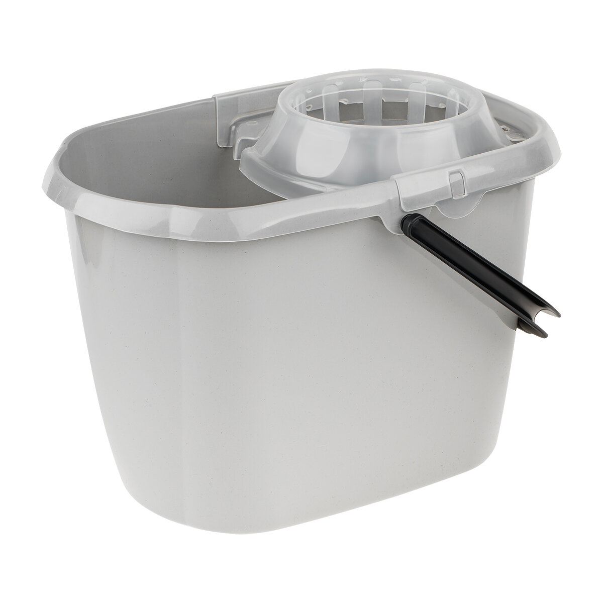 Ведро пластиковое OfficeClean с отжимом прямоугольное серое 12л