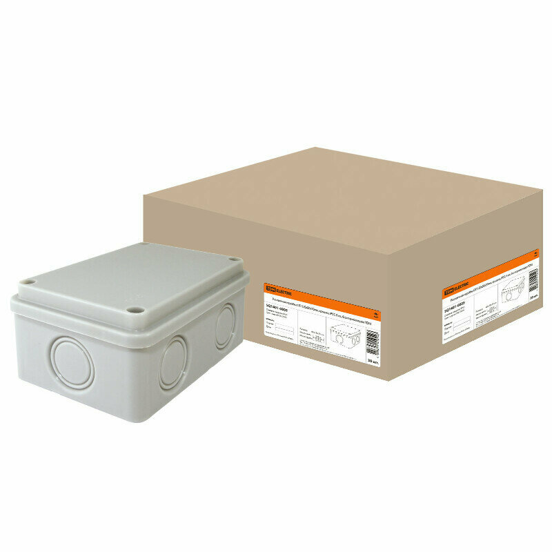 Коробка распаячная TDM 120х80х50мм 6 входов без гермовводов IP55