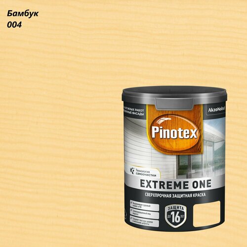 фото Краска сверхпрочная для деревянных фасадов pinotex extreme one (0,9л) бамбук 004