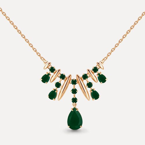 Изображение товара Колье, серебро, 925 проба, золочение, агат