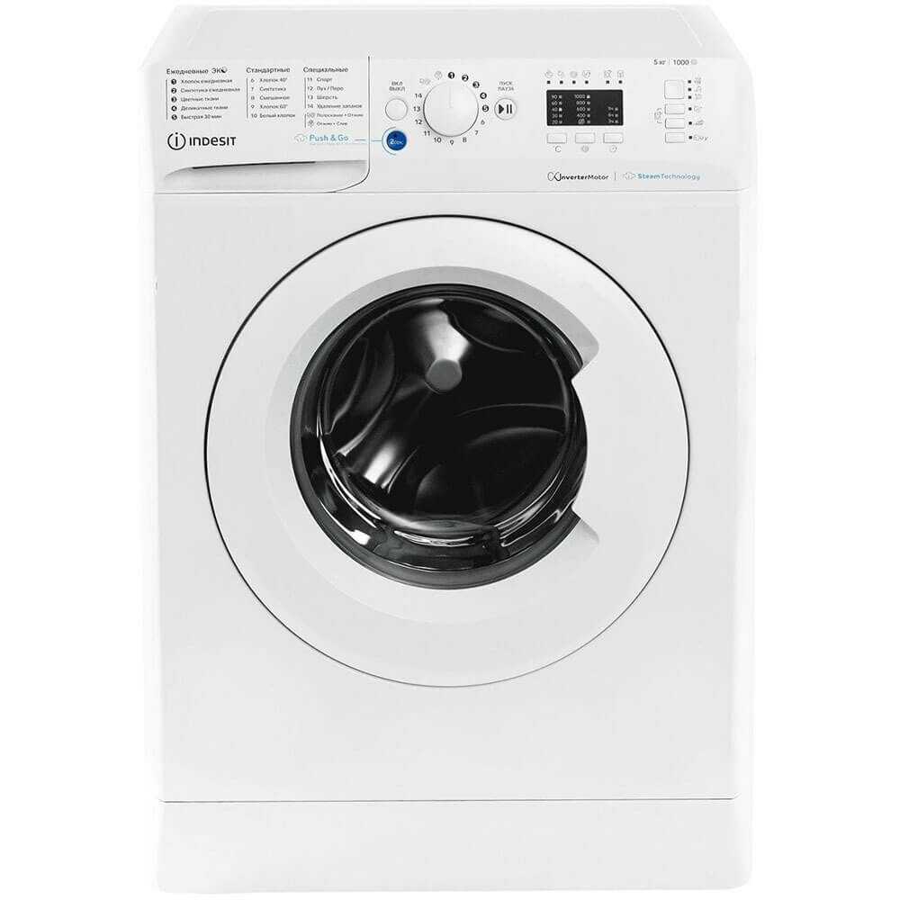 Стиральная машина Indesit BWSA5109WWV, фронтальная, A-класс стирки, 5 кг, белый