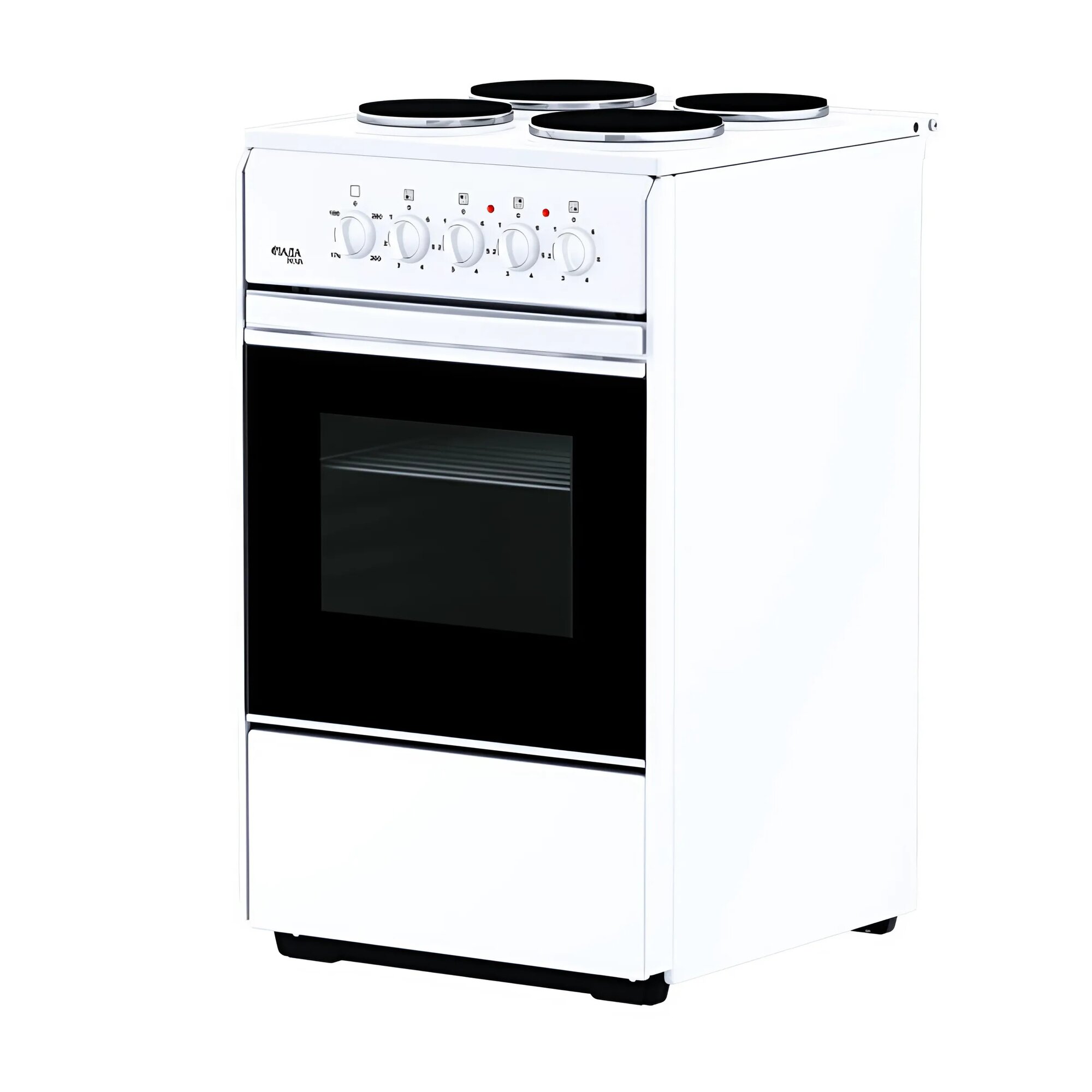 Плита электрическая Лада Nova AE 14027, отдельно стоящая, 4 конфорки, цвет белый