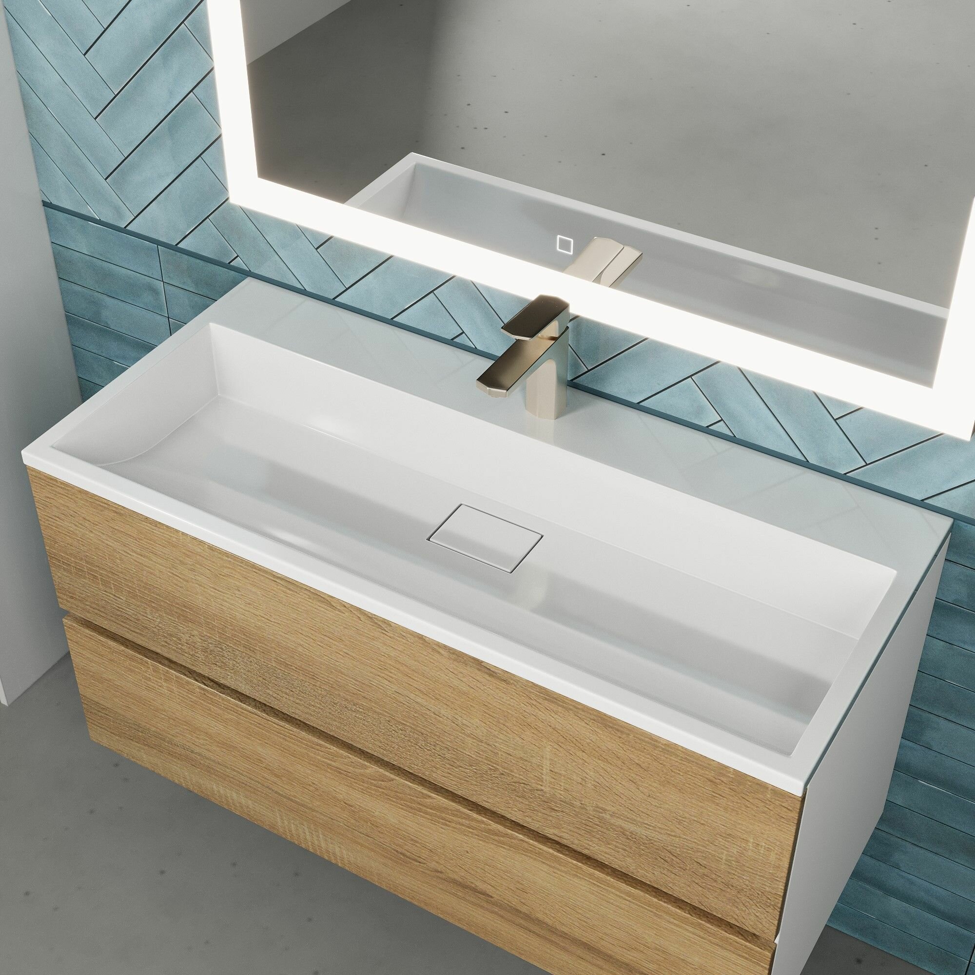 Раковина для ванной Uperwood Barsa 100х45х145 см белая глянцевая