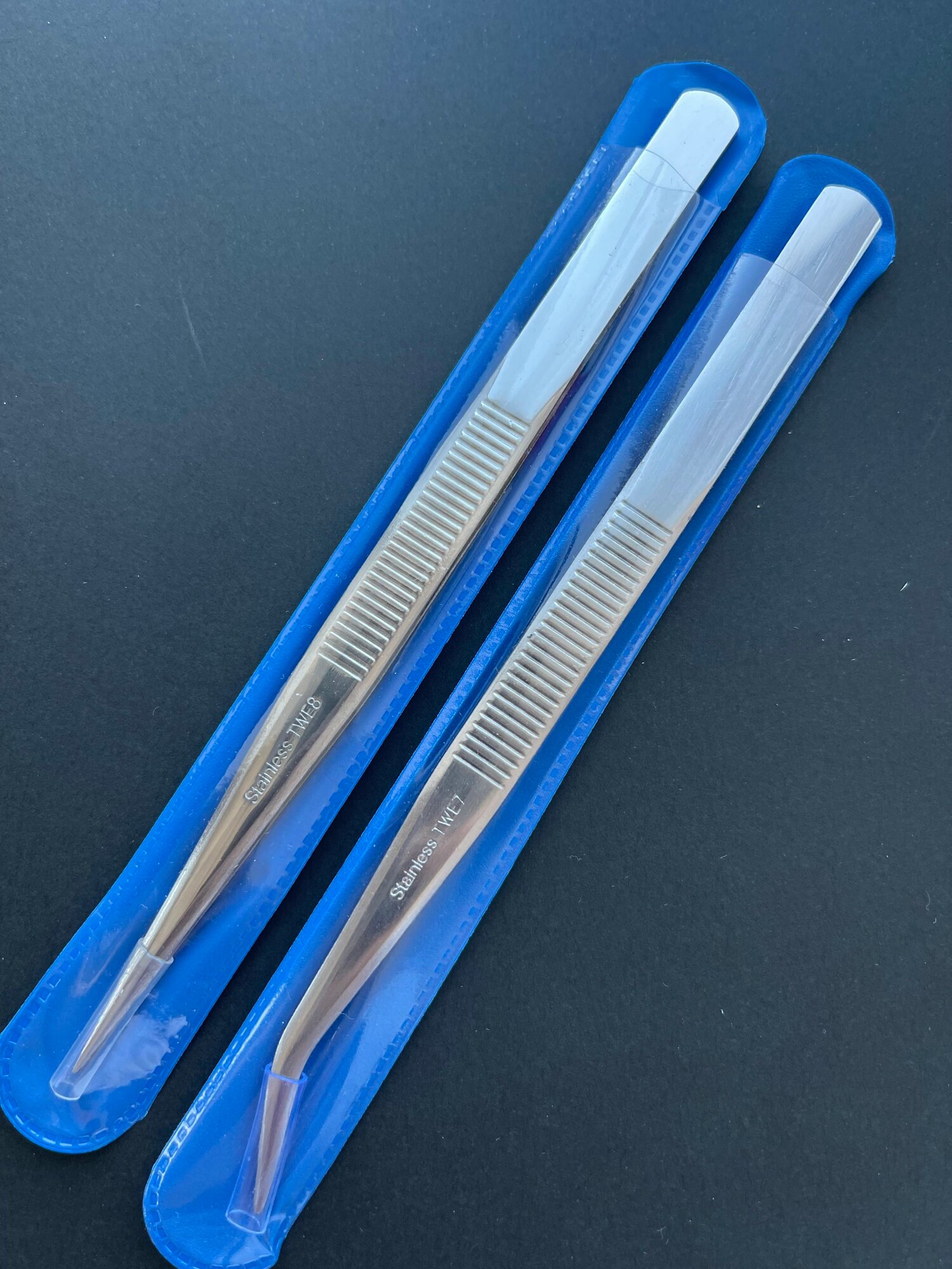 Пинцеты для рукоделия, комплект, стальные, серебристые, 15 см, 2 шт. — фото 1