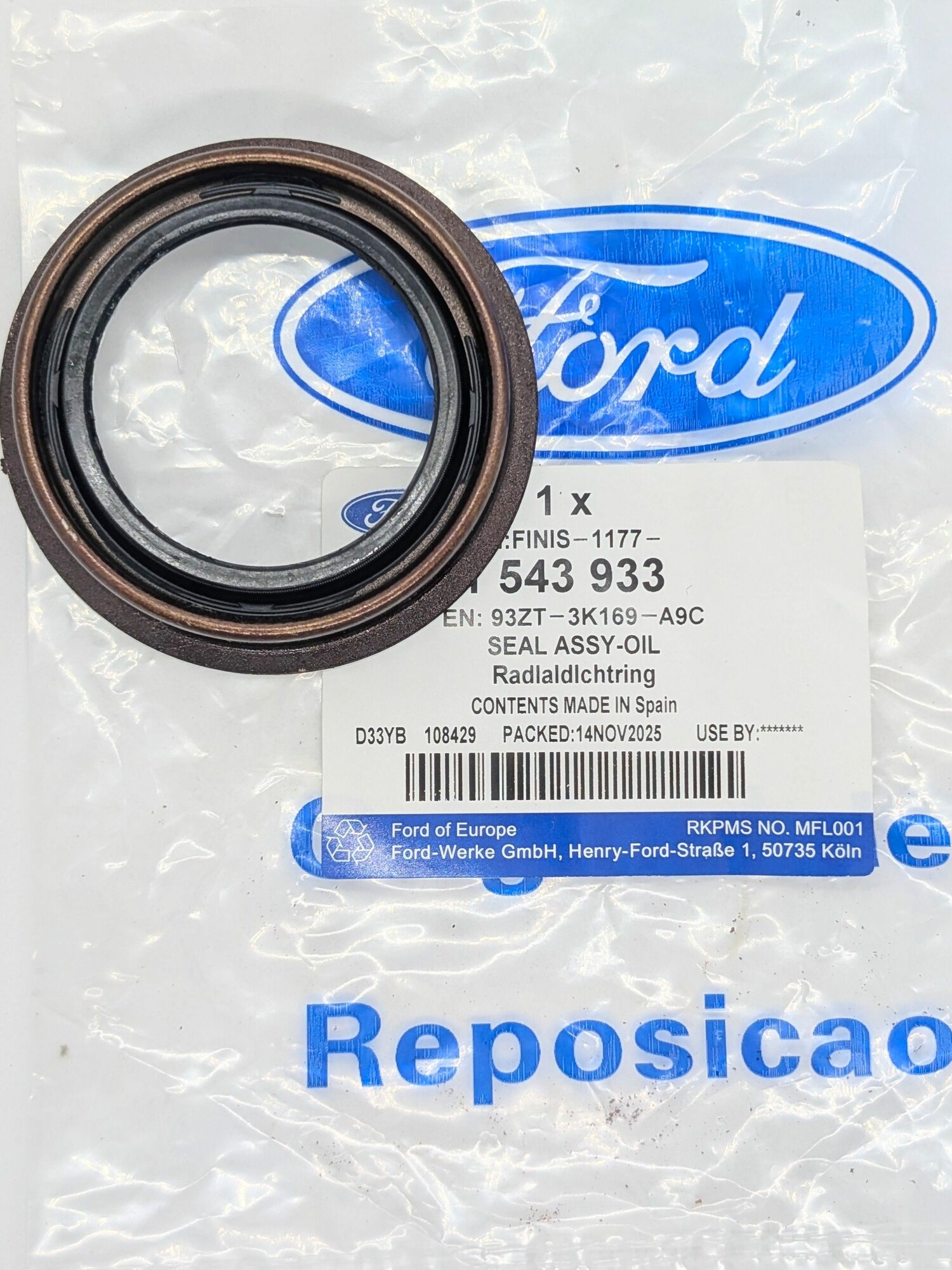 Сальник приводного вала FORD MTX75 40х55х12 с кромкой арт. 1543933