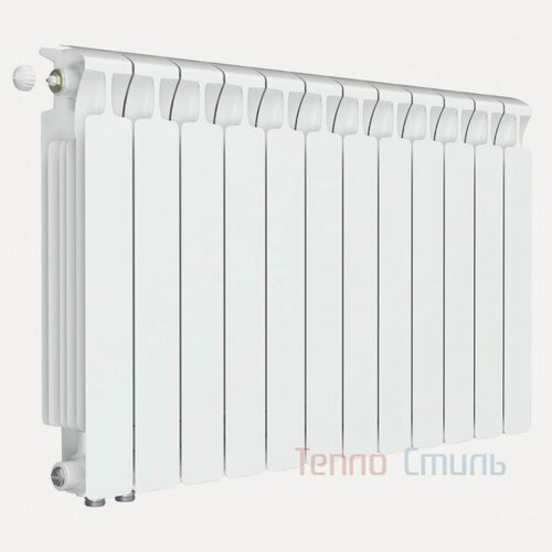 Изображение товара Радиатор биметаллический Rifar Monolit Ventil 500, 12 секций, Нижнее подключение левое (MVL), цвет белый