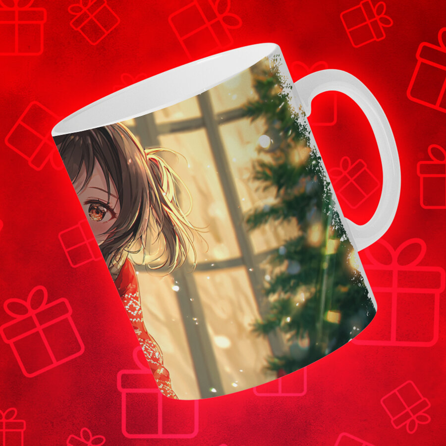 Кружка Аниме, керамическая, яркий принт, для поклонников аниме — фото 1