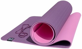 Коврик для йоги Original FitTools FT-YGM6-2TPE, 183х61.5х0.6 см бордовый/розовый