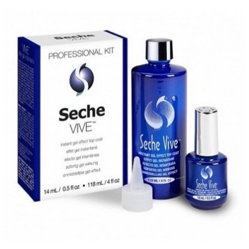 Seche Набор для маникюра Vive Instant Gel Effect Top Coat, прозрачный, 118 мл
