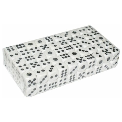 Кубики (игральные кости), 100шт, белые