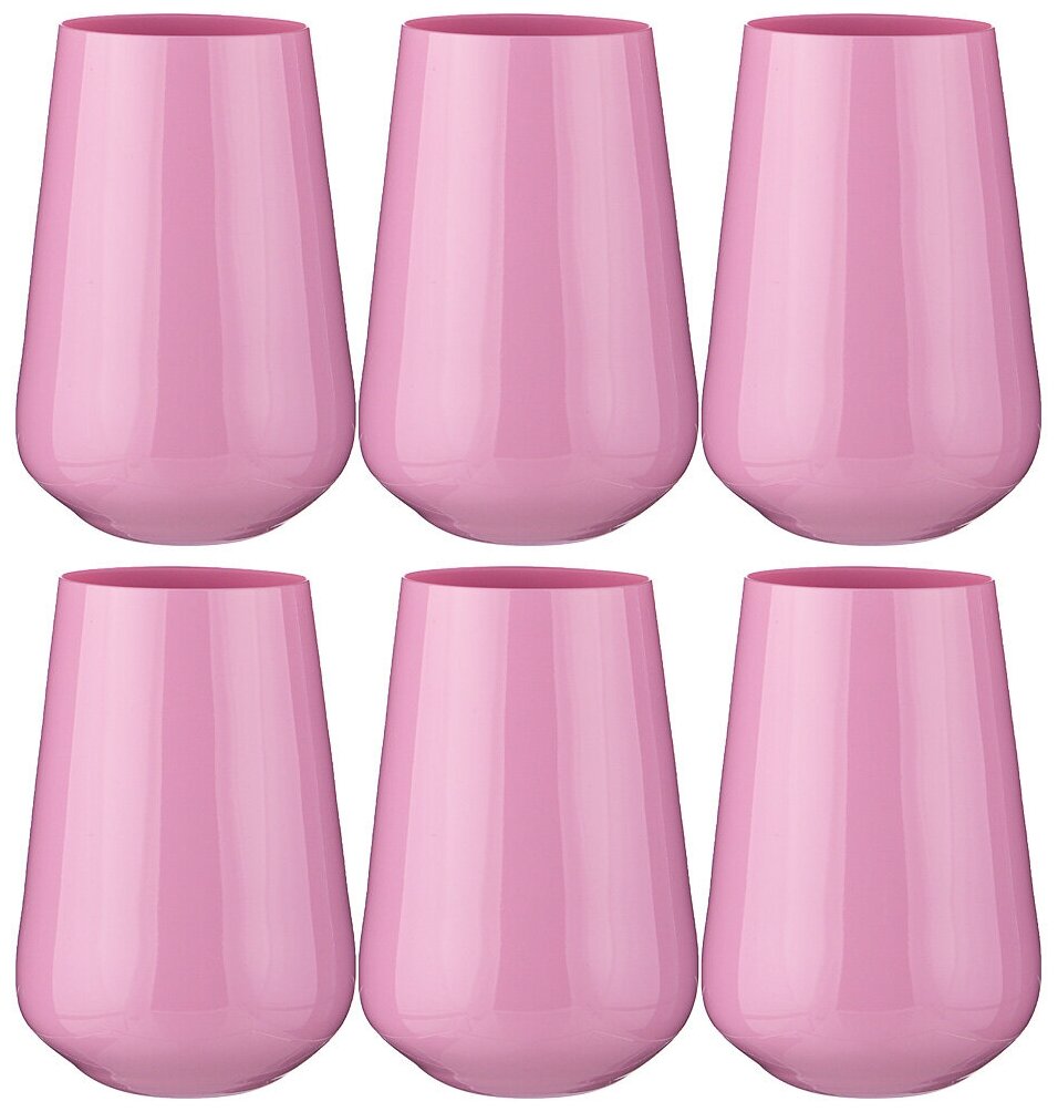 фото Набор стаканов Bohemia Crystal sandra sprayed pink из 6 шт. 380 мл h = 12,5 см (674-721)