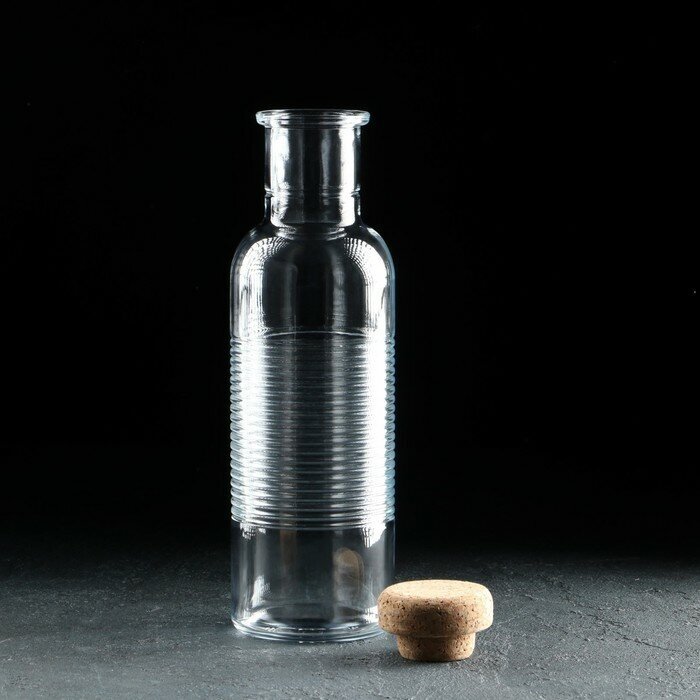 Бутылка Hoop, с крышкой, 1 л, стекло - фотография № 2