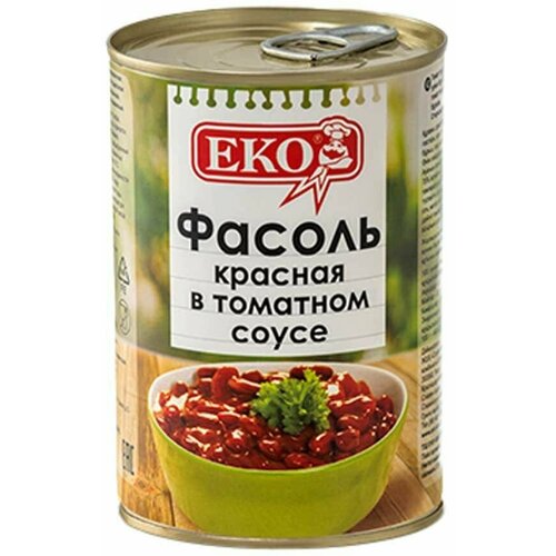 Фасоль Еко красная в томатном соусе, 400 г, 5 шт