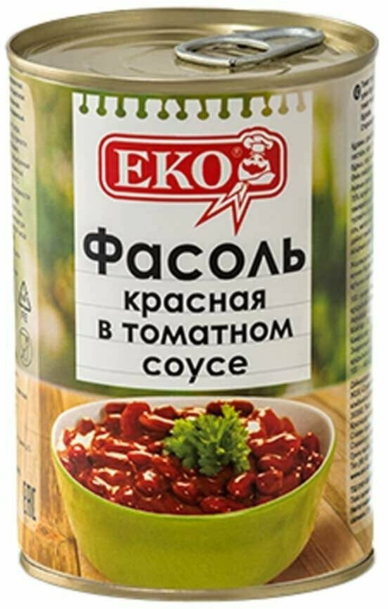 Фасоль Еко красная в томатном соусе, 400 г, 5 шт