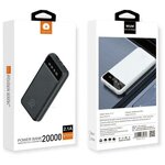 Портативный внешний аккумулятор 20000 mAh Power Bank / 2USB + Type-С + MicroUSB / черный - изображение