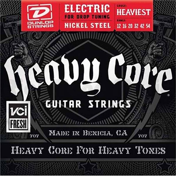 Струны для электрогитары, никелированные, 12-54, Dunlop DHCN1254 Heaviest Core